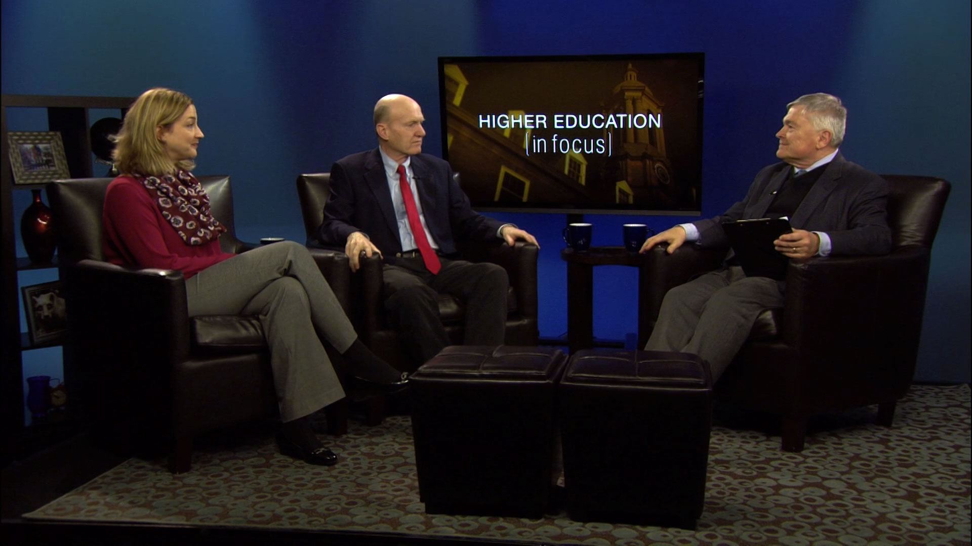 Eric Baron and guests on the set of Higher Education in Focus