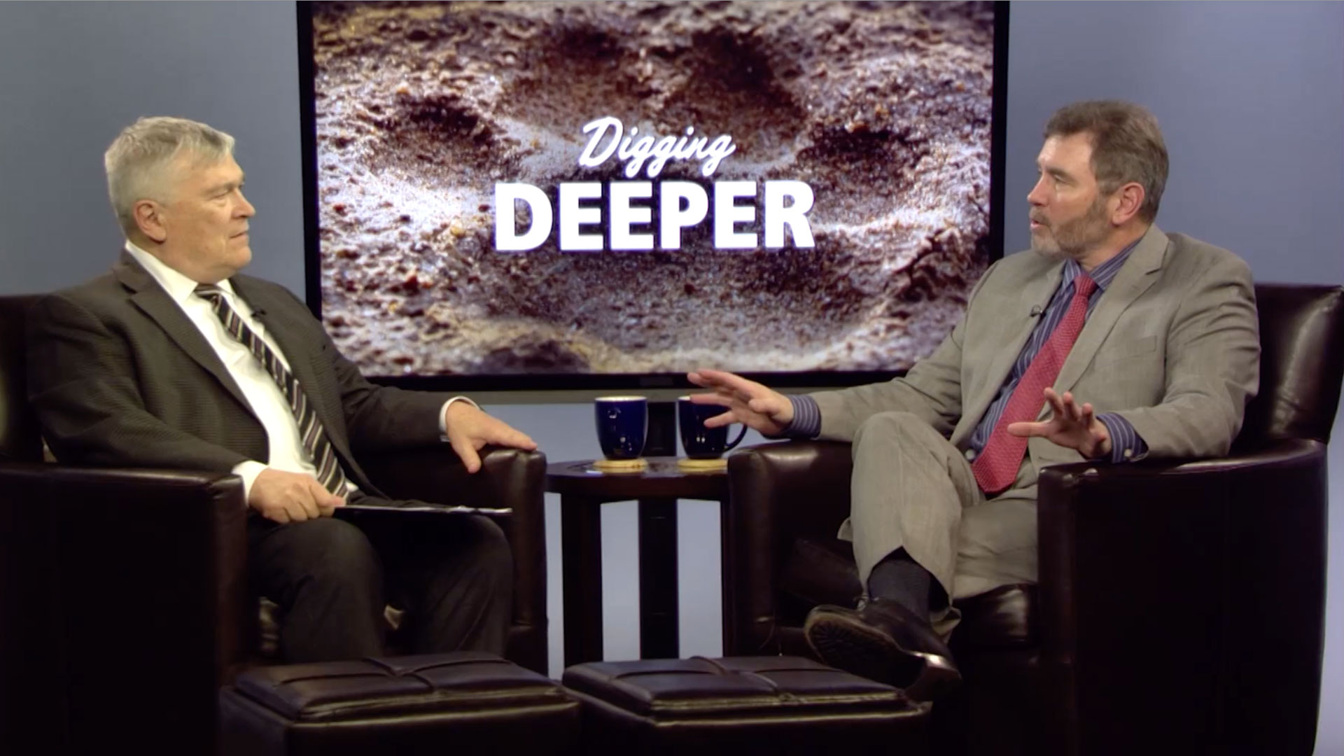 Eric Barron and Dennis Davin on the set of Digging Deeper