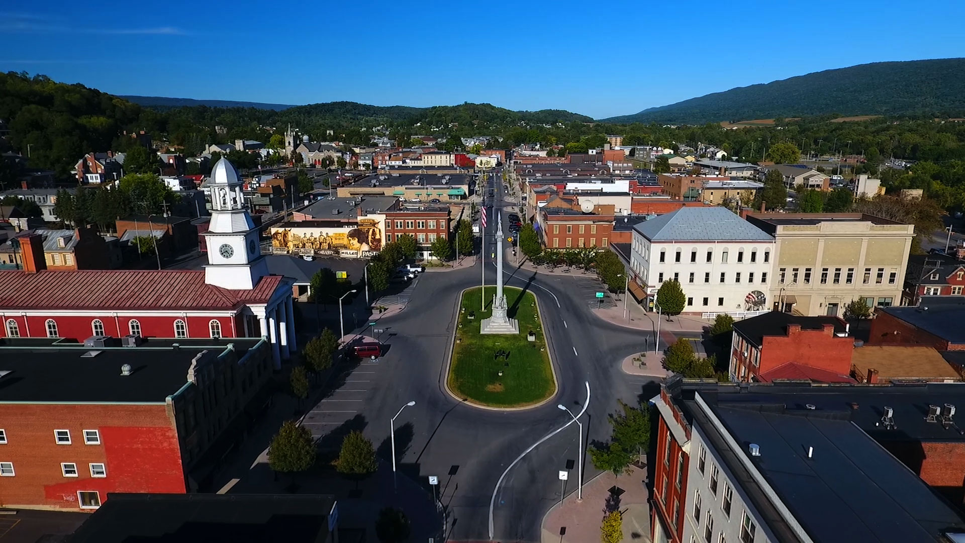 Aerial view of Lewistown, PA