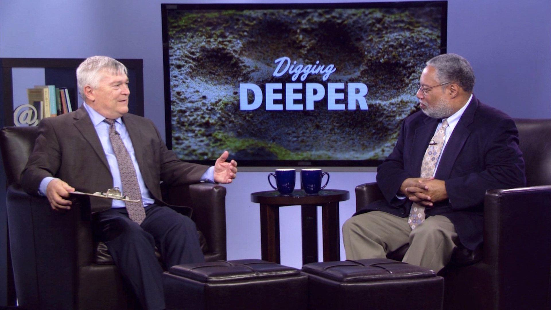 Eric Barron and Lonnie G. Bunch, III on the set of Digging Deeper