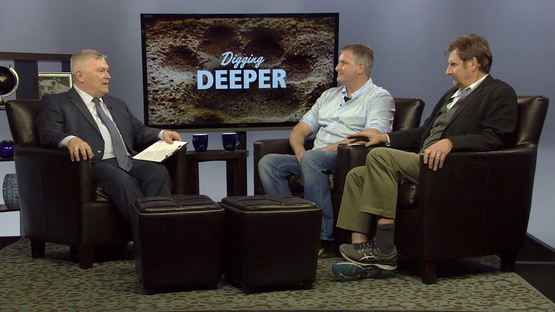 Eric Barron and guests on the set of Digging Deeper