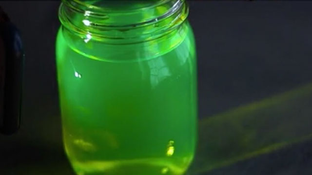 jar of glowing water