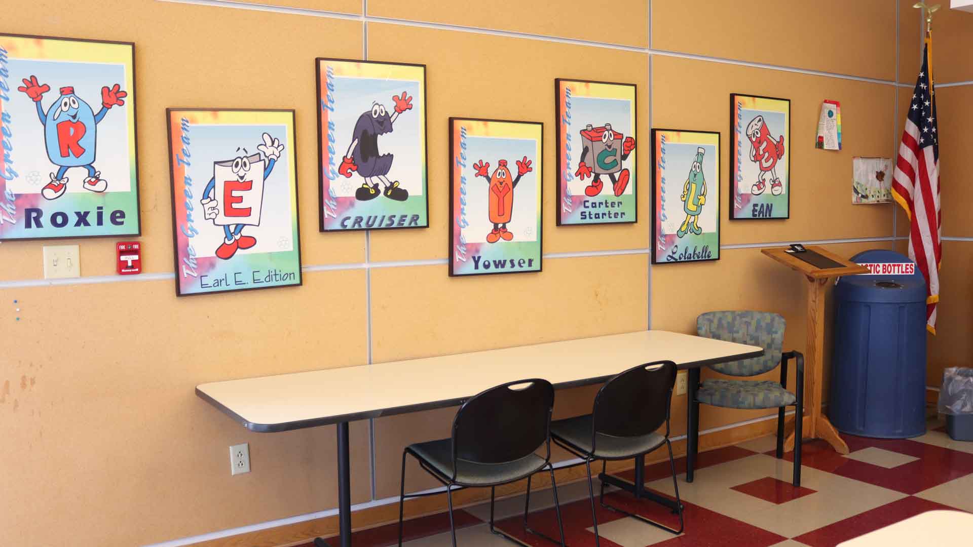 Interpretive Center corkboard wall