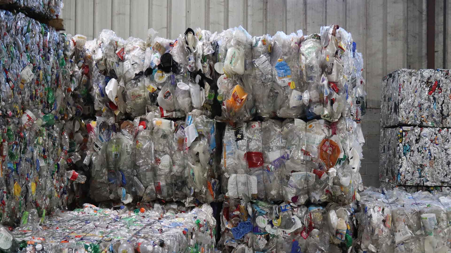 bales of plastic recycling
