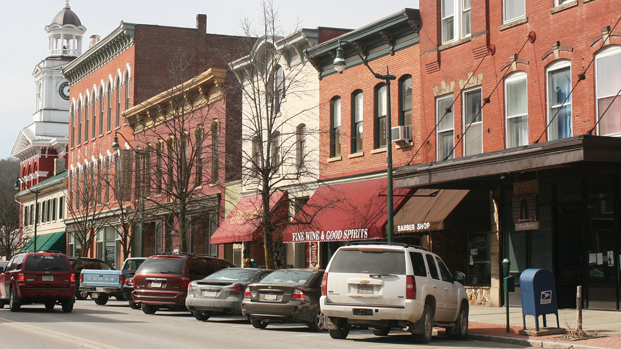 Photo of Main St. in downtown Brookeville