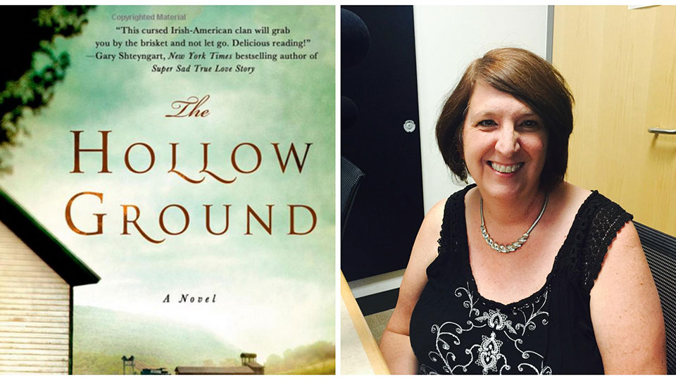 The cover of "The Hollow Ground" and reviewer Marjorie Maddox.