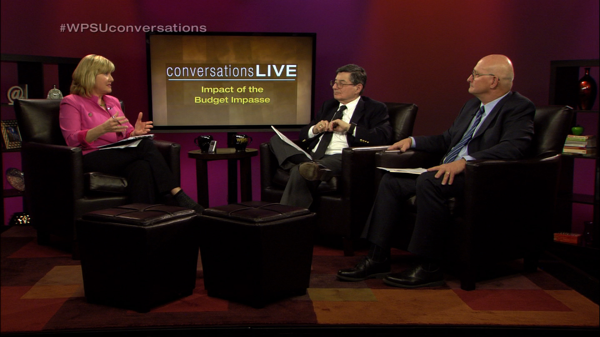 Patty Satalia and guests on the set of Conversations Live