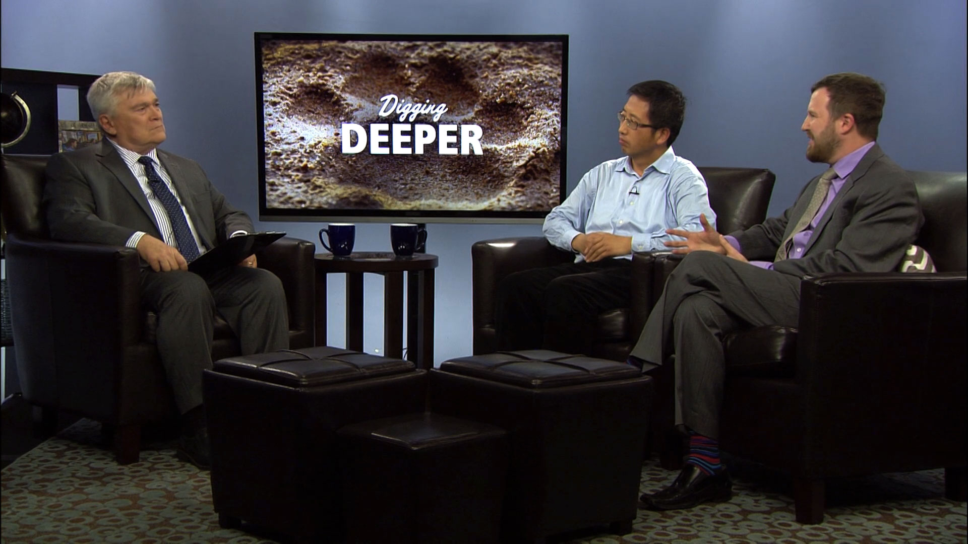 Eric Barron and guests on the set of Digging Deeper