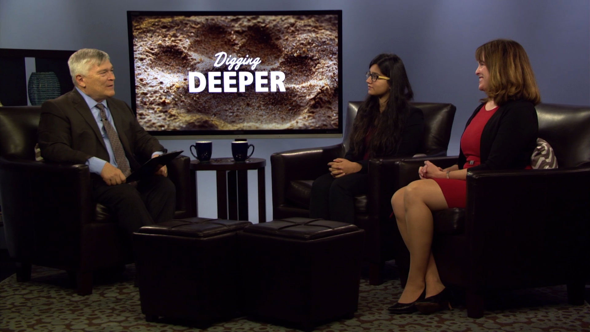 Eric Barron and guests on the set of Digging Deeper