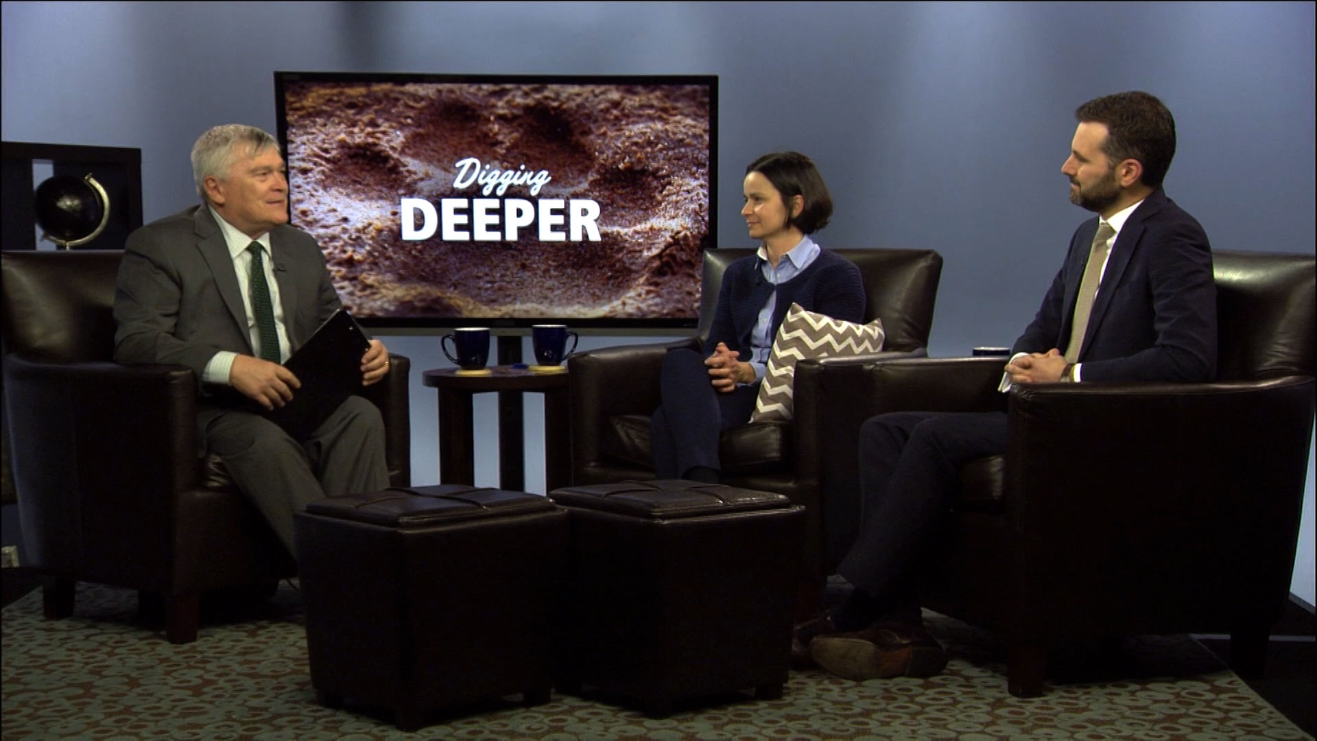 Eric Barron and guests on the set of Digging Deeper