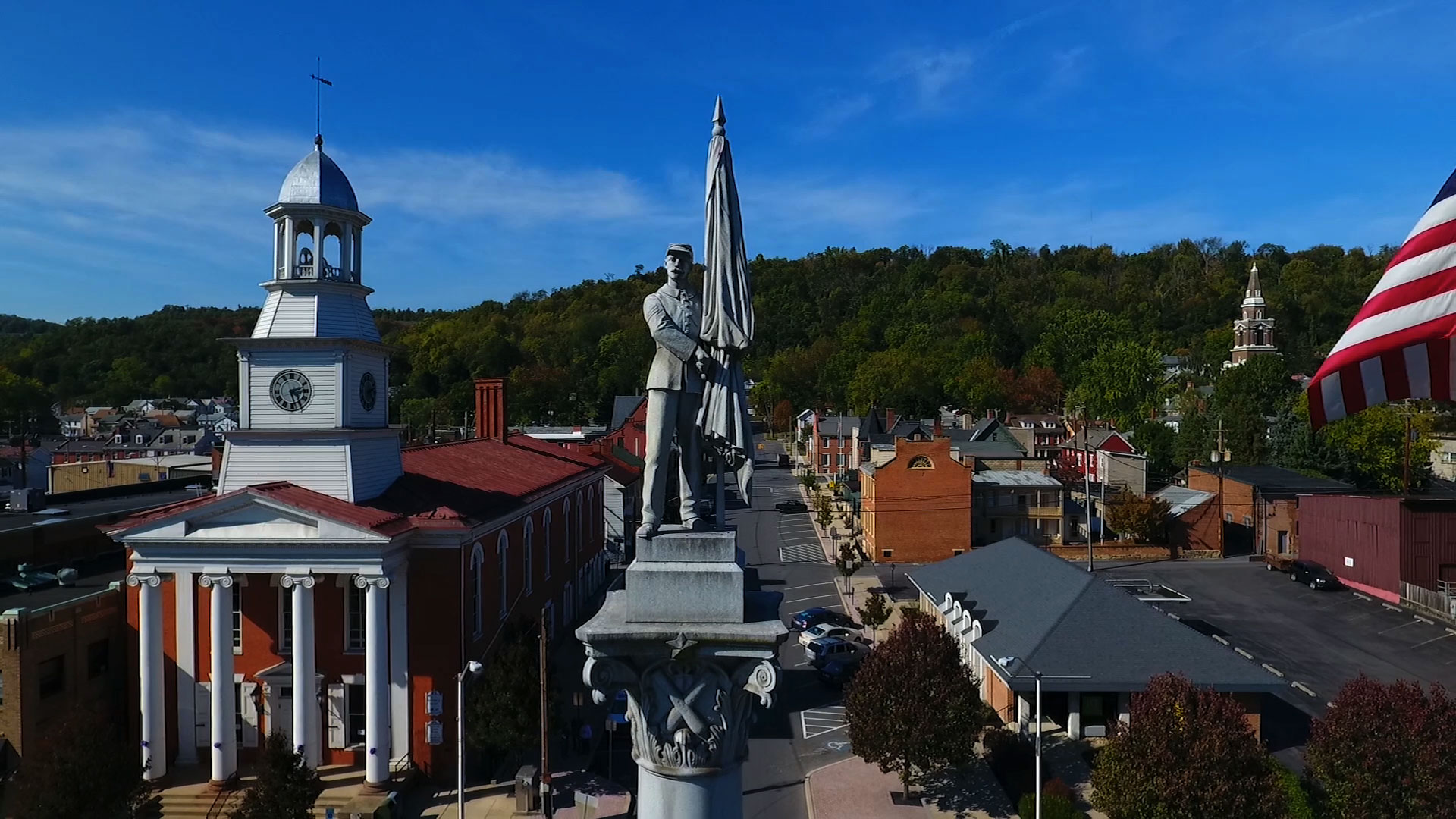 Aerial footage of Lewistown, PA