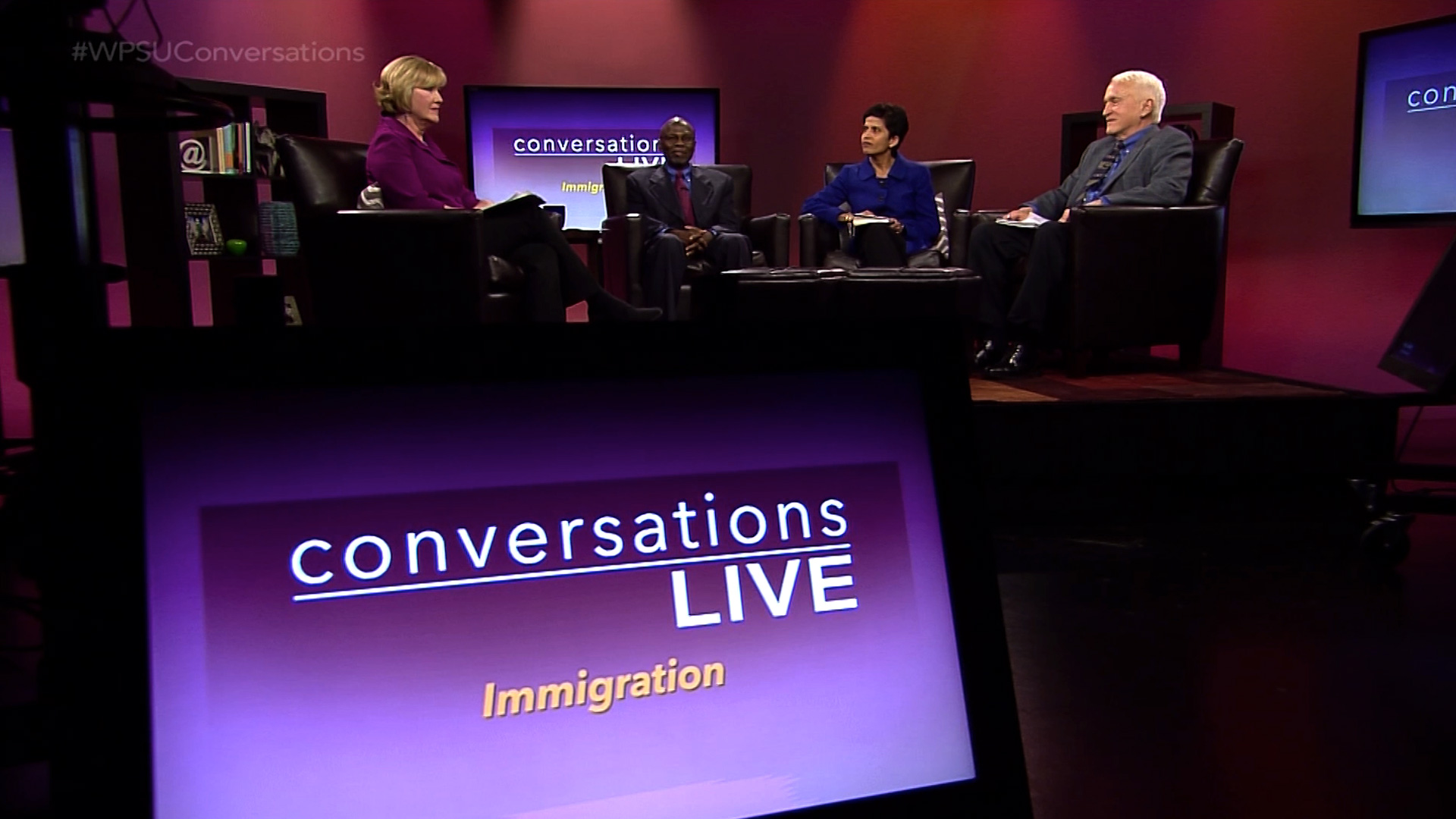 Patty Satalia and guests on the set of Conversations Live