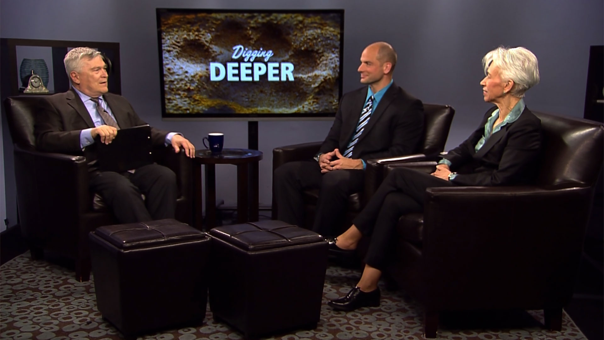 Eric Barron and guests on the set of Digging Deeper