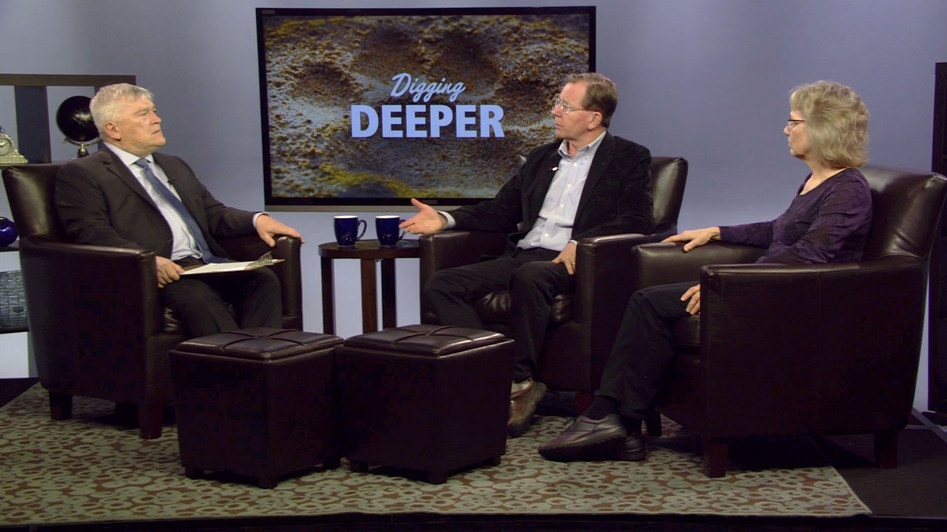 Eric Barron and guests on the set of Digging Deeper