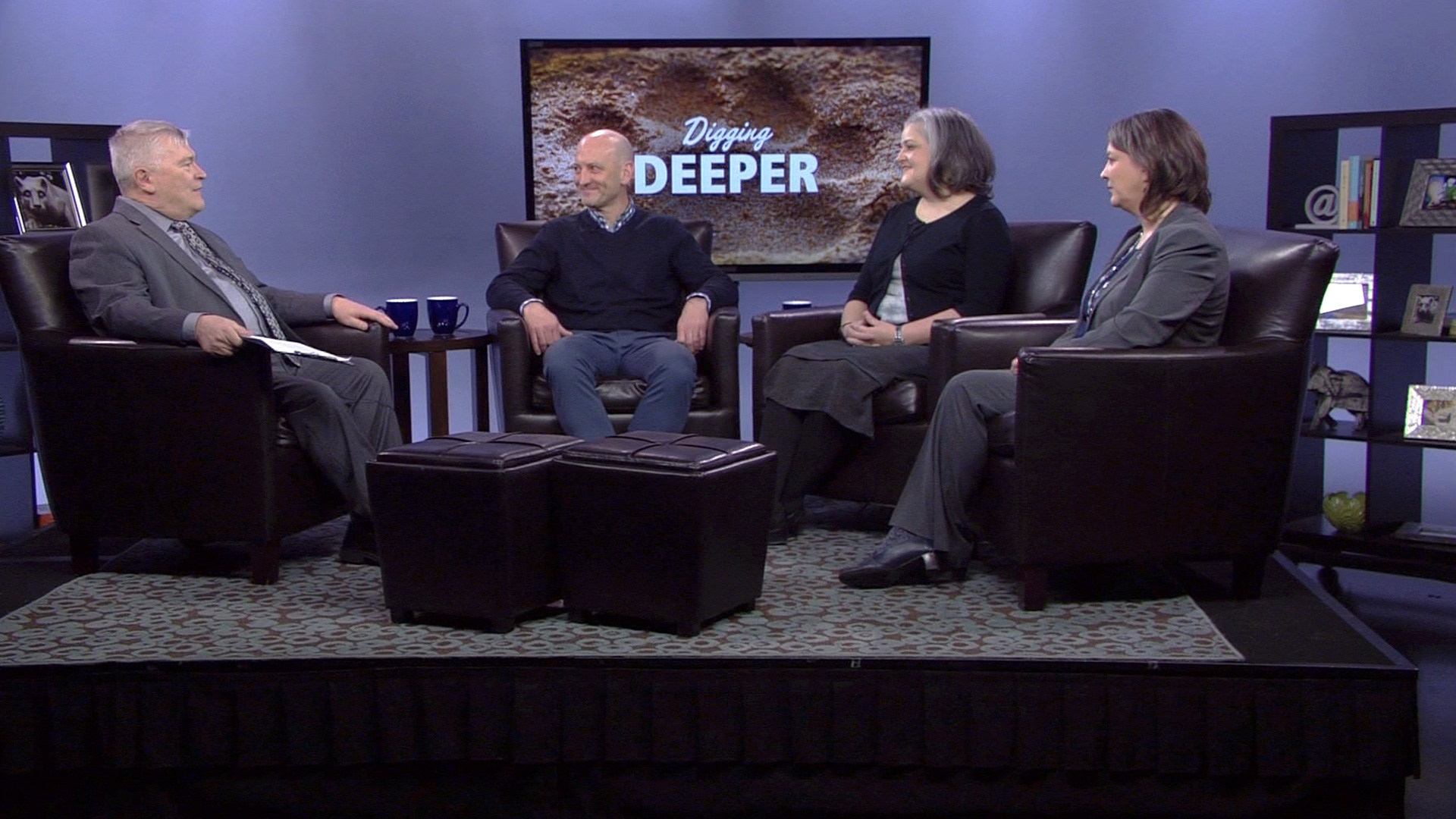 Eric Barron and guests on the set of Digging Deeper