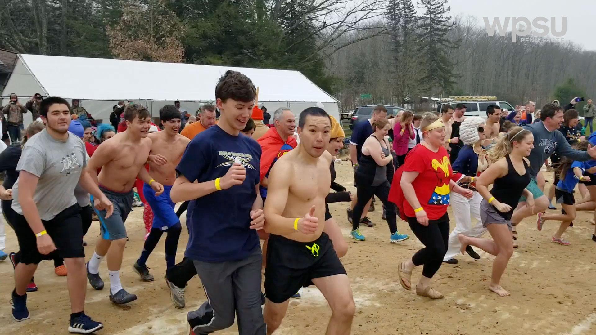 group of people ready to participate in a polar plunge