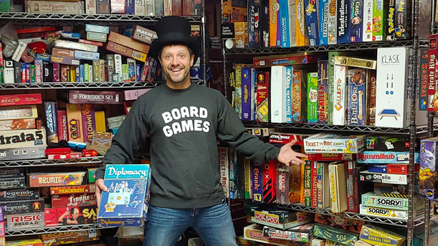 Essayist Lewis Murray and his board game collection