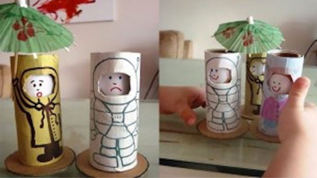 emotion dolls made from cardboard tube