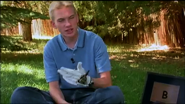 boy wearing a glove