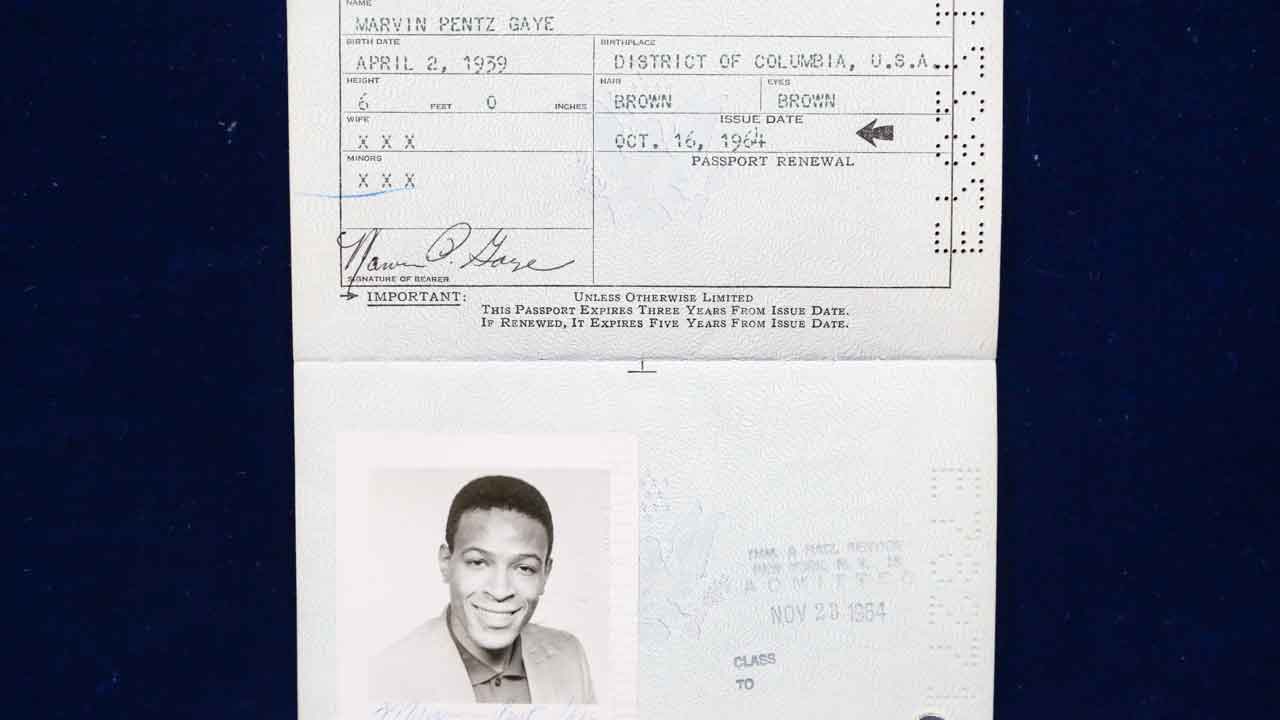 photo of Marvin Gaye's passport
