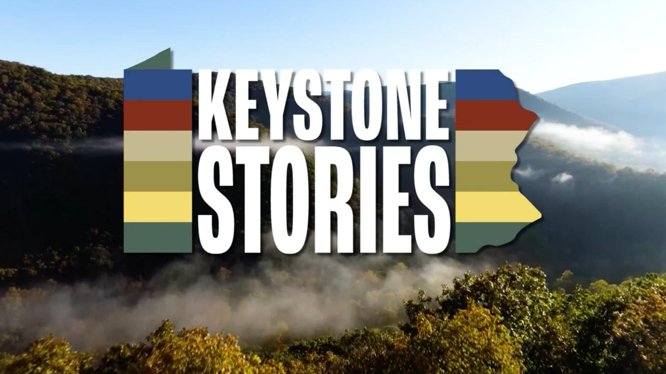 An image of a Pennsylvania forest with a title image that says Keystone Stories in the foreground.