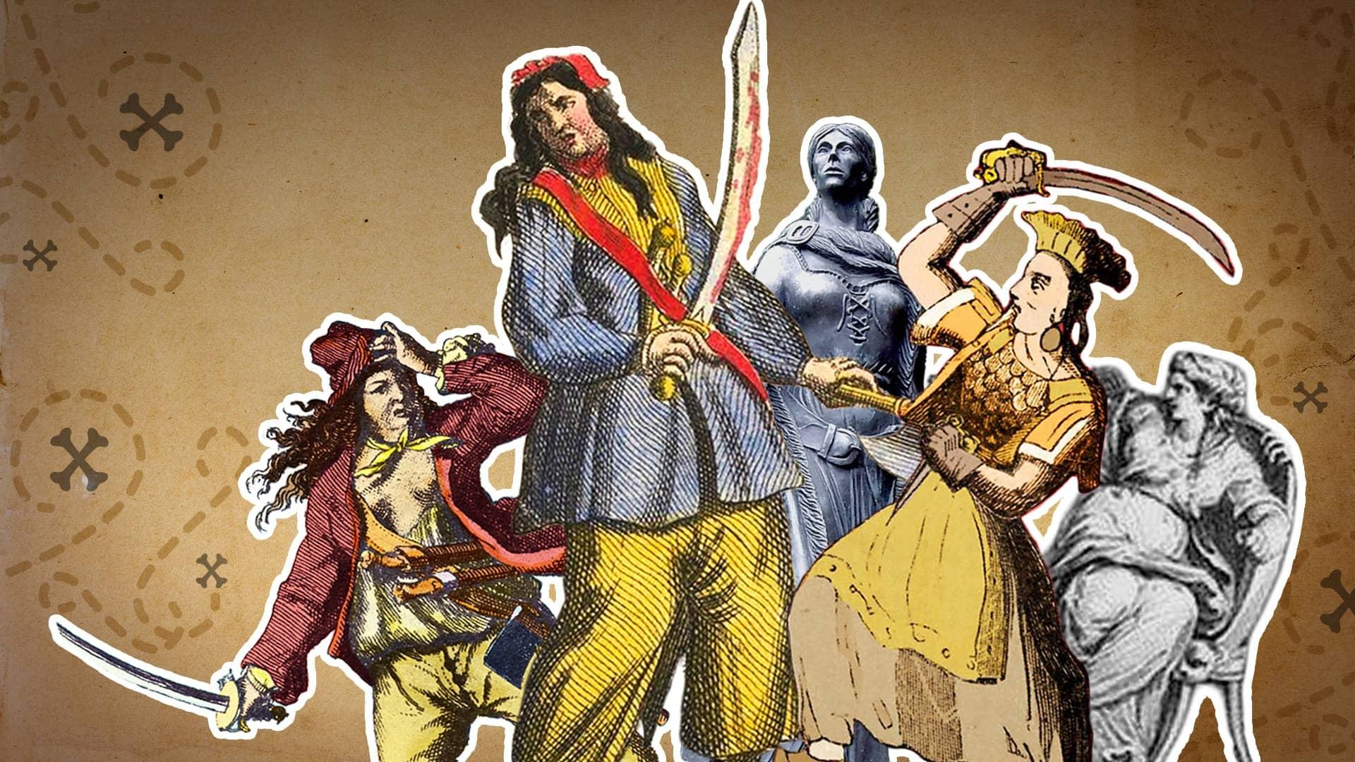 Cut-out images of different pirate figures in various poses.
