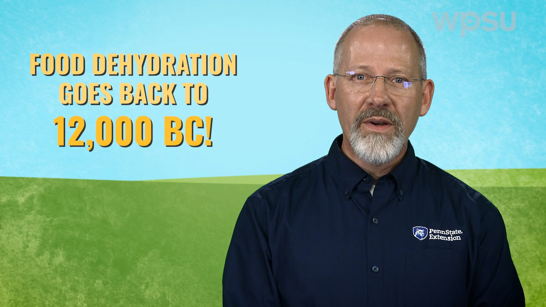 Rick Kralj from Penn State Extension standing in a blue shirt before a blue and green background.