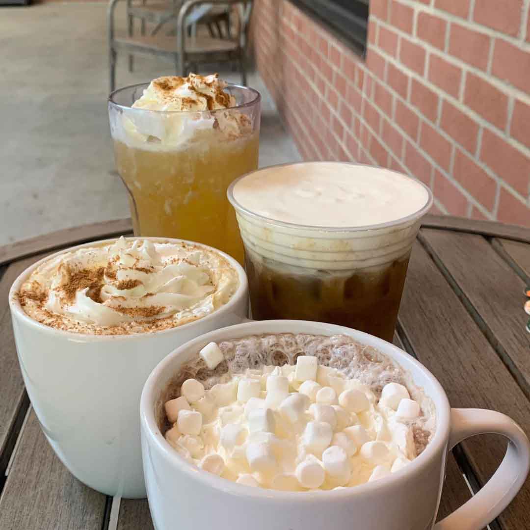 beverage cups on a table